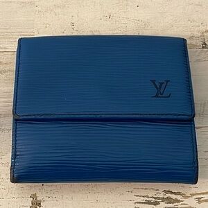 Louis Vuitton Blue Epi Bifold Wallet.